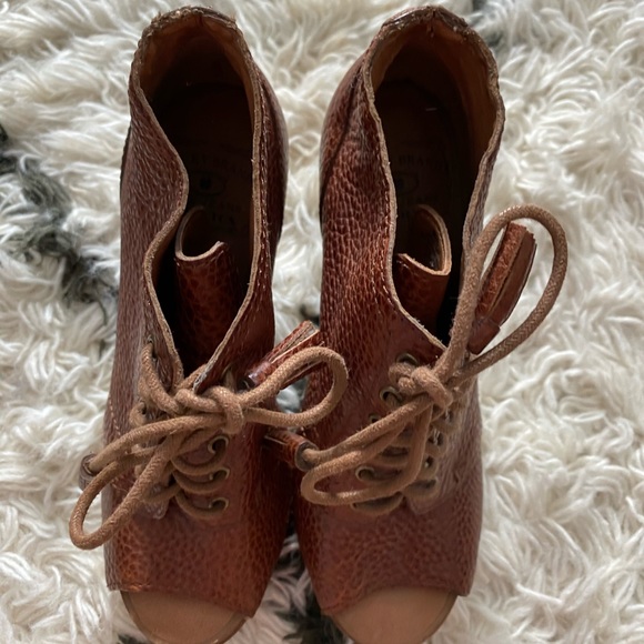 Lucky Brand Peep Toe Lace Up Booties - Picture 3 of 6